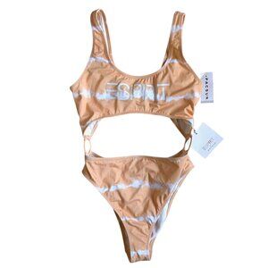 NWT Esprit by PacSun O-Ring Swimsuit (Peach Tie-Dye) - Small